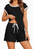 Color Block Crew Neck 2 Piece Set 
