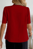 Spring Summer New Button Down Short Sleeve Blouse
