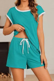 Color Block Crew Neck 2 Piece Set 