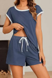 Color Block Crew Neck 2 Piece Set 