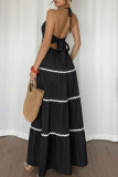 Summer Sleeveless V-Neck Halter Swing Dress