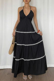 Summer Sleeveless V-Neck Halter Swing Dress
