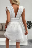 V-Neck Strap Fresh Vacation Mini Dress