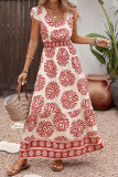New Retro Vacation Geometric Floral Print Dress