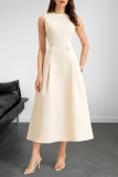 Summer Elegant Sleeveless A-Line Swing Maxi Dress 