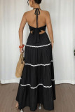 Summer Sleeveless V-Neck Halter Swing Dress