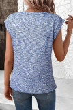 Waffle Round Neck Loose Short Sleeved Sweater