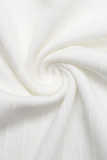 Button Decor Ribbed Short Sleeve Knit T-Shirt