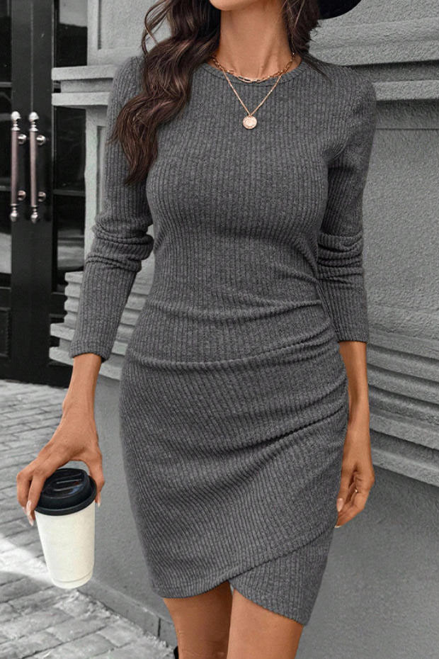 Fashion Knitted Slim Long Sleeve Dress
