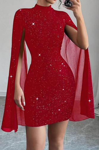 Sequined Round Neck Slim Fit Bodycon Dress