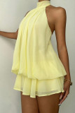 Backless Halter Waist Cinched Mini Dress