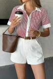 POLO Collar Striped Short Sleeved Shirt