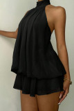 Backless Halter Waist Cinched Mini Dress