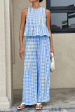 Ruffled Sleeveless Top Pants Two-piece Set