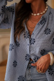 Embroidered Striped Long Sleeved Shirt