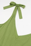 Solid Color Cotton and Linen Camisole Dress