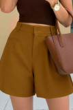 High Waisted Loose Solid Color Straight Leg Pants