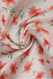 Bubble Short Sleeved V-neck Floral Dress