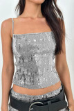 Solid Color Sequin Camisole Sleeveless Vest