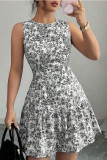 Floral Print Vintage Sleeveless Dress