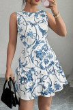 Floral Print Vintage Sleeveless Dress