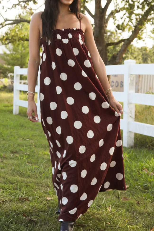 Summer Polka Dot Print Sleeveless Camisole Dress