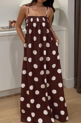 Summer Polka Dot Print Sleeveless Camisole Dress