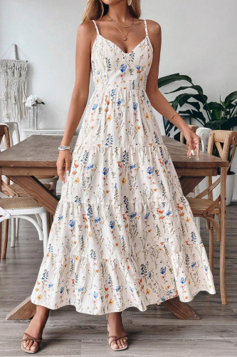 Sleeveless V-neck Waist Cinched Camisole Dress