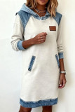 Large Size Long Sleeved Denim Hooded Dress