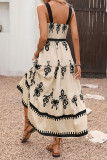 Retro Ethnic Style Printed Sleeveless Camisole Dress