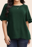 Double Layered Lotus Leaf Short Sleeved Shirt