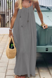 Solid Color Camisole Backless Loose Dress