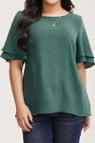 Double Layered Lotus Leaf Short Sleeved Shirt