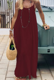 Solid Color Camisole Backless Loose Dress
