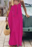 Solid Color Camisole Backless Loose Dress