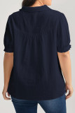 Cotton Ruffle Edge Bubble Short Sleeve Shirt