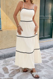 Vacation Style Suspender Butterfly Backless Dress