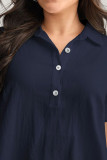 Cotton Ruffle Edge Bubble Short Sleeve Shirt