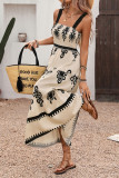Retro Ethnic Style Printed Sleeveless Camisole Dress