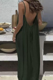 Solid Color Camisole Backless Loose Dress
