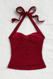 Strap Sleeveless Solid Color Halter Vest