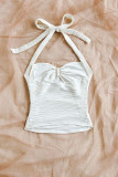 Strap Sleeveless Solid Color Halter Vest