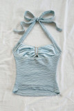 Strap Sleeveless Solid Color Halter Vest