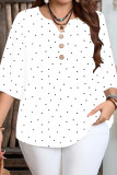 Large Size Print Seven Quarter Sleeve T-shirt