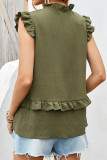 V-neck Ruffled Loose Sleeveless Vest