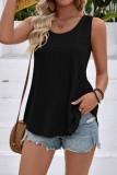  Solid Color Round Neck Loose Sleeveless Vest
