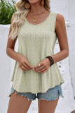  Solid Color Round Neck Loose Sleeveless Vest