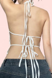 Sequined Lace Camisole Backless Strap Vest