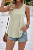  Solid Color Round Neck Loose Sleeveless Vest