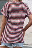 V-neck Pineapple Grid Short Sleeved T-shirt
